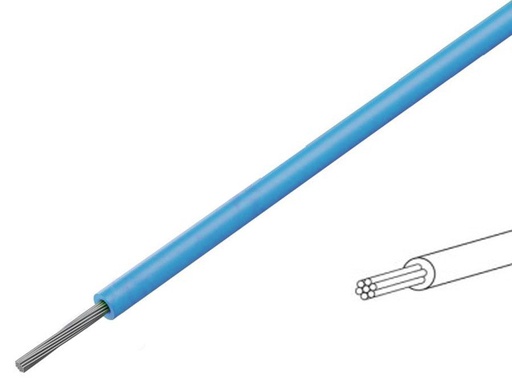 [H34172] Silikoneledning - 0,25mm² trådet, 180°C Blå (metervare)