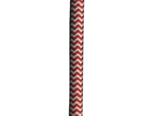 [H33925] Stofledning - 2x0,75mm², RØD/HVID sildeben (metervare)