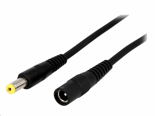 [H58667] DC forlængerkabel - 5,5x2,1mm han/hun, 1mm² 8A, Sort (1,8m)