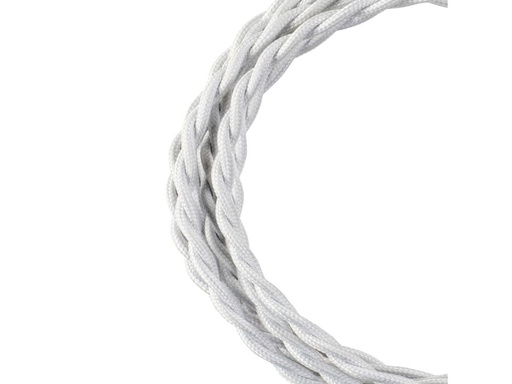 [H44835] Stofledning - 2x0,75mm², Snoet, HVID (3m)
