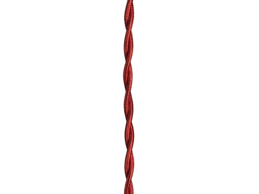 [H44837] Stofledning - 2x0,75mm², Snoet, Metallisk RØD (3m)
