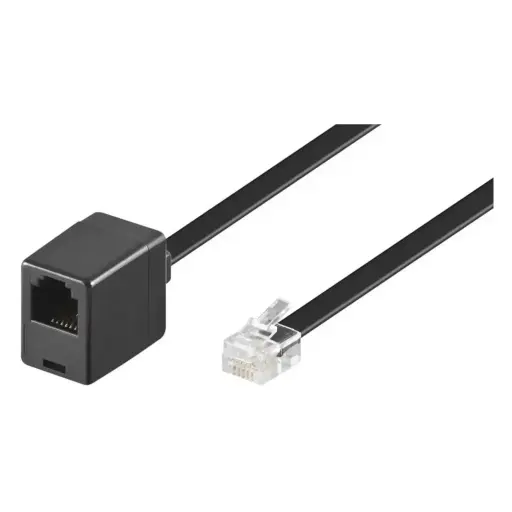 [H45788] Telefon forlængerledning - RJ11(6P4C) han/hun, Sort (3m)