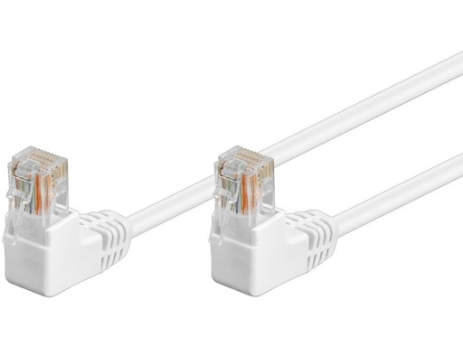 [H45991] UTP netværkskabel - CAT5E, 2xRJ45, 2x90°, Hvid (1m)