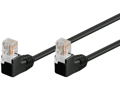 [H46001] UTP netværkskabel - CAT5E, 2xRJ45, 2x90°, Sort (3m)