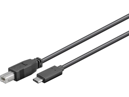 [H48792] USB-C til USB-B 2.0 kabel - Sort (1m)
