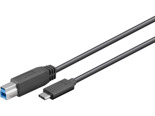 [H48793] USB 3.0 Superspeed kabel - USB-C han til B han, Sort (1m)
