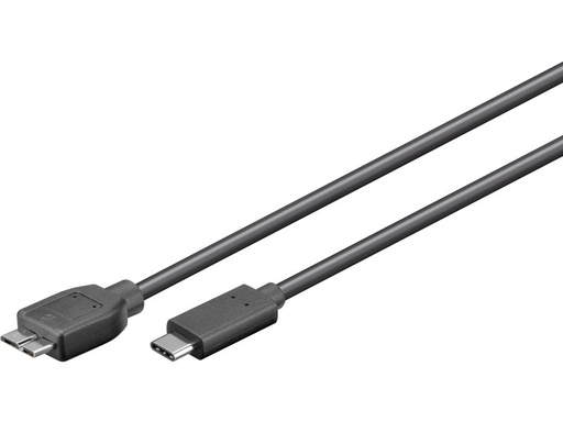 [H48797] USB 3.0 SuperSpeed kabel - C han til Micro B han, Sort (1m)