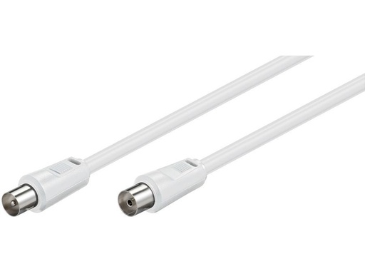 [H44207] Antennekabel - COAX han/hun, RG59 CSS, Hvid (5m)