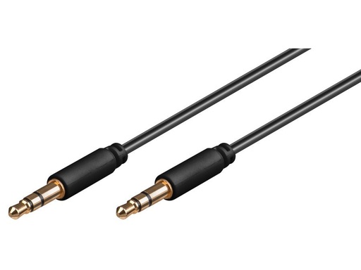 [H44302] Audiokabel - 2 x 3,5mm stereo JACK han slim, Sort (2m)