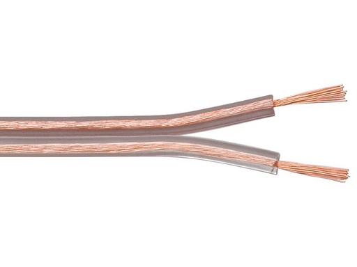 [H45162] Højttalerledning - 2x4mm² CCA, Transparent (metervare)