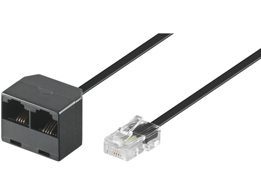 [H45099] ISDN forlænger - RJ45(8P4C) han > 2x RJ45(8P4C) hun (20cm)