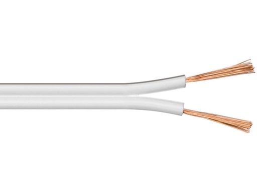 [H45050] Højttalerledning - 2x2,5mm² OFC, Hvid (10m)