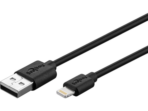 [H38730] USB 2.0 til Lightning opladnings- og data kabel, Sort (1m)