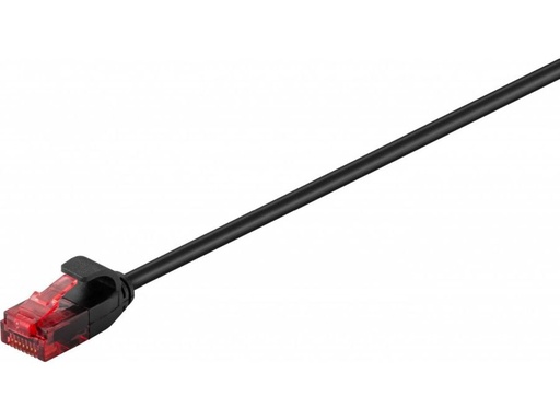 [H34776] UTP netværkskabel - CAT6, 2xRJ45 slim, Sort (0,25m)