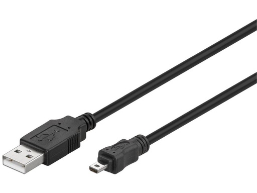 [H31136] USB 2.0 A han > USB 2.0 mini B han, Sort (1,8m)