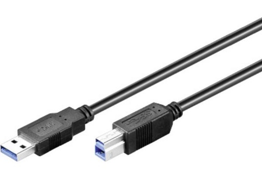 [H32421] USB 3.0 kabel - A han til B han, Sort (3m)