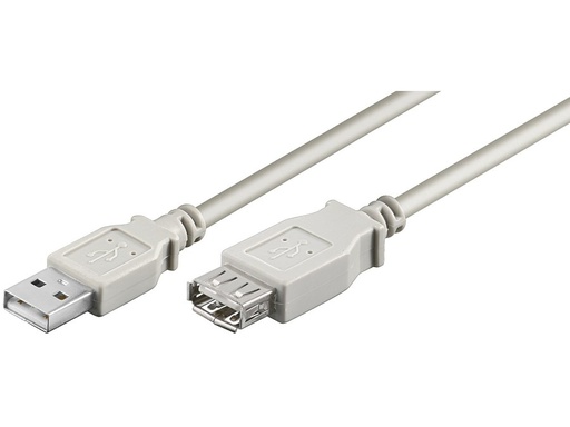 [H29201] USB 2.0 forlængerkabel - A han til A hun, Grå (5m)