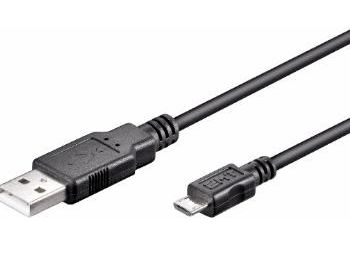 [H29274] USB 2.0 kabel - A han til Micro B han, Sort (1,8m)