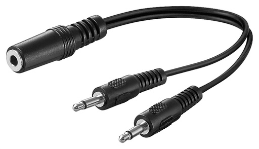 [H29563] Audio Y-adapter - 3,5mm st. JACK hun - 2x3,5mm mono JACK han