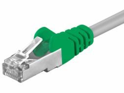 [H11530] FTP netværkskabel - CAT5e, 2xRJ45, Krydset, Grøn/Grå (2m)