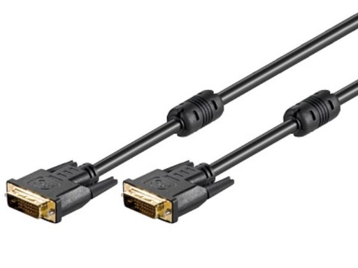 [H25539] DVI-D kabel - Dual Link, 2 x DVI-D han, m. støjfilt. (5m)