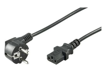 [H11654] Strømkabel - CEE7/7 90° > C13 (3pol AC hun) Sort (2m)