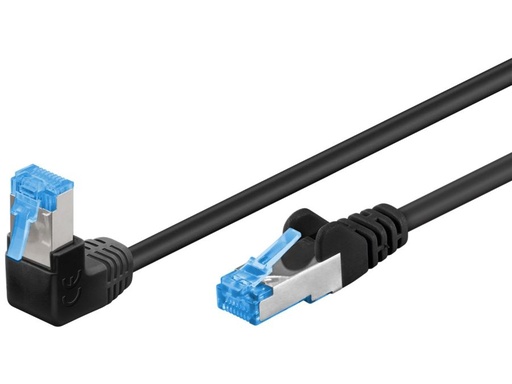 [H57739] U/UTP netværkskabel - CAT6a PIMF, 90° vinklet, Sort (0,5m)