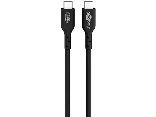 [H63313] USB-C 2.0 kabel - 2xhan - 5A (240W) - Sort (1m)