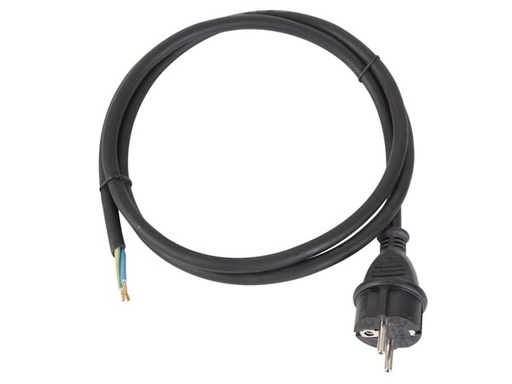 [H47026] Gummiledning - 3G1.5 CEE7/7 (IP44) til løs ende, Sort (1,5m)