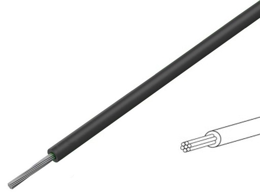 [H11722] Monteringsledning - 0,5mm² trådet fortinnet CU, Sort (100m)