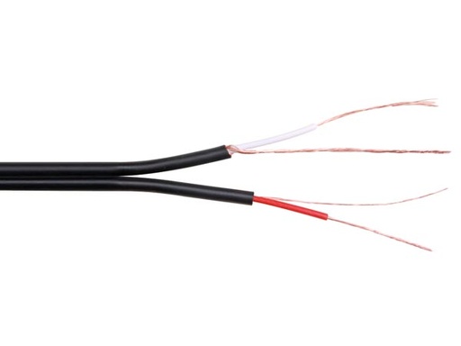 [H11662] Phonokabel - 2x0,14mm² OFC, skærmet twin, Sort (metervare)