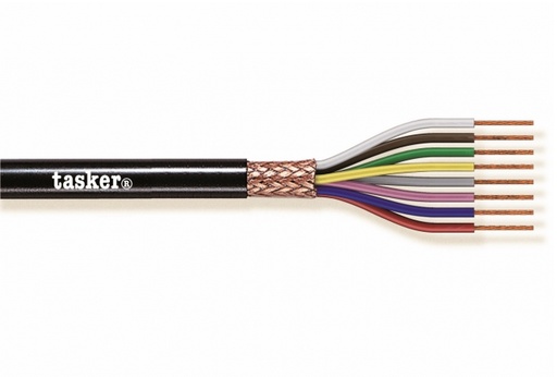 [H28691] Multikabel, skærmet - 6 x 0,25mm², Ø7mm Sort (100m)
