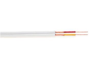 [H25415] Phonokabel - 2x0,14mm² OFC Skærmet, Twin, Hvid (metervare)