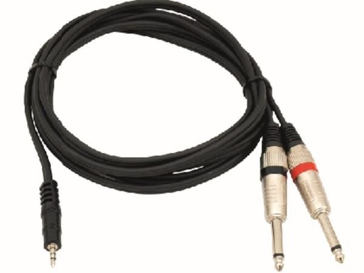 [H25884] Audiokabel - 3,5mm st.JACK > 2 x 6,35mm mono JACK han (3m)