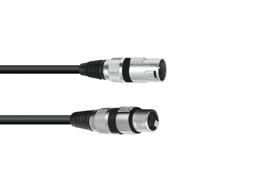 [H25859] XLR kabel - 3P XLR han til 3P XLR hun, Sort (15m)