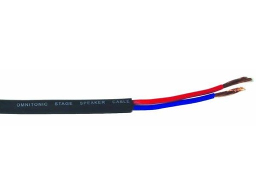 [H25413] Højttalerledning - 2x2,5mm² CU, Rund, Sort (metervare)