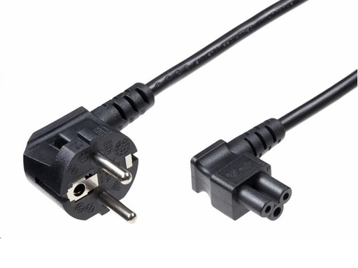 [H58851] Strømkabel - CEE7/7 90° han > C5 90° hun, Sort (3m)