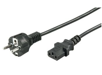 [H59189] Strømkabel - CEE7/7 han til C13 (IEC), 1mm² Sort (1,5m)