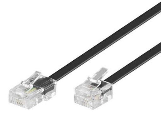 [H31251] ISDN telefonledning - RJ11(6P4C) til RJ45(8P4C), Sort (10m)