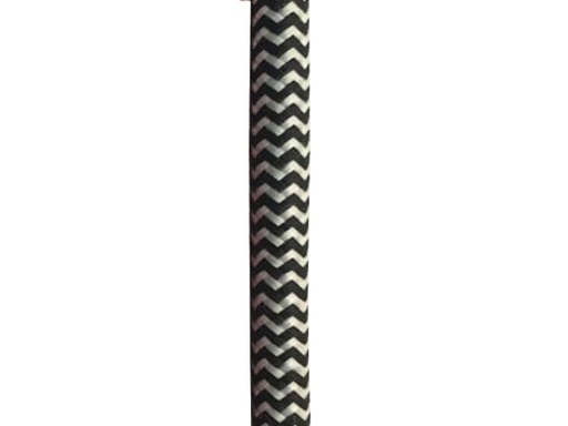 [H32480] Stofledning - 2x0,75mm², SORT/HVID sildeben (metervare)