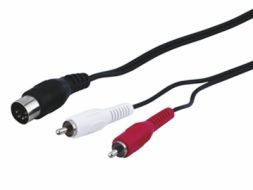 [H11101] Audiokabel - 5 pol DIN han til 2 x RCA(Phono) han (1,5m)