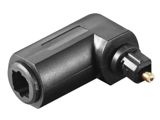 [H11330] Optisk adapter - TOSLINK han til TOSLINK hun, 90°
