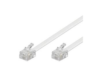 [H24587] Telefonledning - 2 x RJ11(6P4C) han, Hvid (10m)