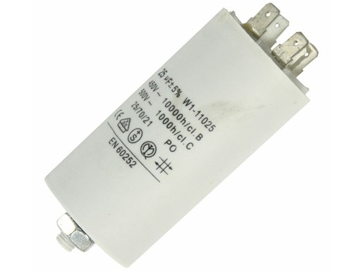 [H29896] MOTOR kondensator - 25uF / 475V, M8 forskruning, Spadestik
