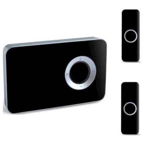 [304616] Trådløs dørklokke inkl. 2 ringetryk - sort
