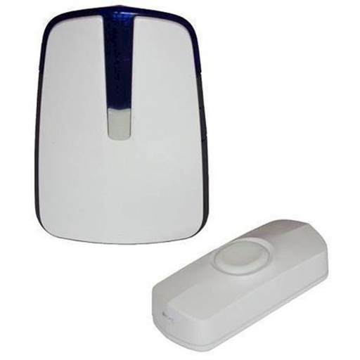 [304621] Trådløs dørklokke inkl. 1 vandtæt ringetryk - hvid