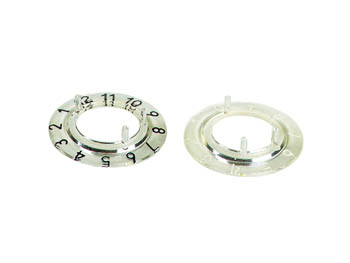 [H16571] Talskive til 21mm knap - Transparent, 12 sorte cifre