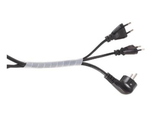 [H16480] Spiral kabelsamler - 10m / Ø10mm (transparent hvid)