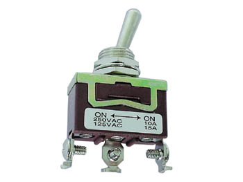 [H12645] MAXI vippekontakt - 1P ON-OFF-ON 10A/250V, M3 skruer