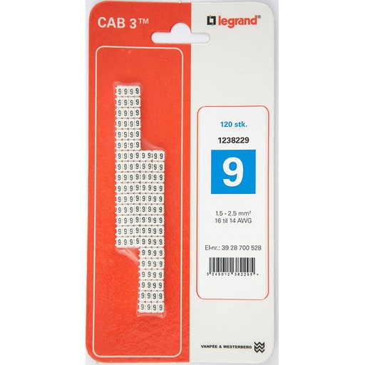 [3928700528] CAB3 Ledningsmærker 1,5-2,5 mm² (9)